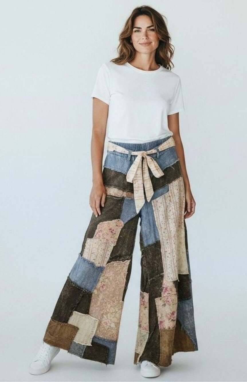 Oli & Hali Wide Leg Patchwork Pants
Sz Small